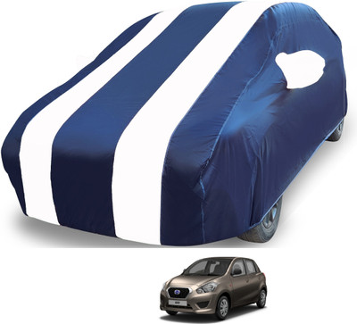 MOCKHE Car Cover For Datsun Go (With Mirror Pockets)(White)