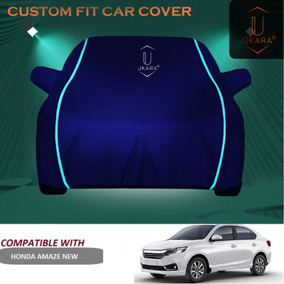 Ukara Car Cover For Honda Amaze (With Mirror Pockets)(Blue)