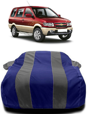 Autoprime Car Cover For Chevrolet Tavera 8 Seater (With Mirror Pockets)(Grey, Blue)