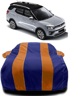 Autoprime Car Cover For Mahindra XUV400 (With Mirror Pockets)(Orange, Blue)