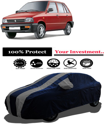 Amexride Car Cover For Maruti 800 AC LPG (With Mirror Pockets)(Grey)