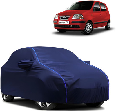 WSK Car Cover For Hyundai Santro Xing (With Mirror Pockets)(Blue)