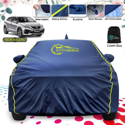 AUTOBIRSA Car Cover For Maruti Suzuki Baleno (With Mirror Pockets)(Blue)