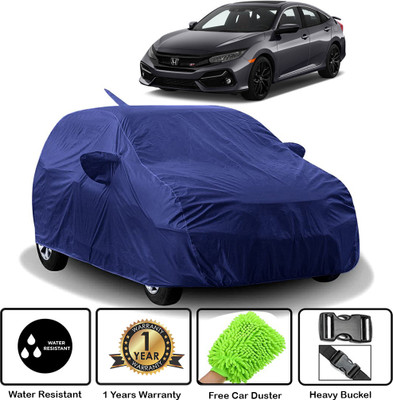 KushRoad Car Cover For Honda Civic (With Mirror Pockets)(Blue)
