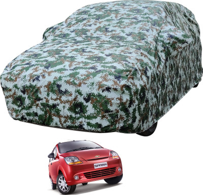 Auto Hub Car Cover For Chevrolet Spark (With Mirror Pockets)(Multicolor)