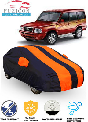 FUZICON Car Cover For Tata Sumo DLX (With Mirror Pockets)(Orange, Blue)
