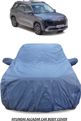 AUTOFIT Car Cover For Hyundai Alcazar (With Mirror Pockets)(Blue)