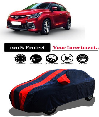 Amexride Car Cover For Toyota Glanza V Petrol (With Mirror Pockets)(Red)