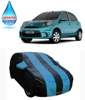 FFZ Car Cover For Nissan Micra Active (With Mirror Pockets)(Blue, Black, For 2020 Models)