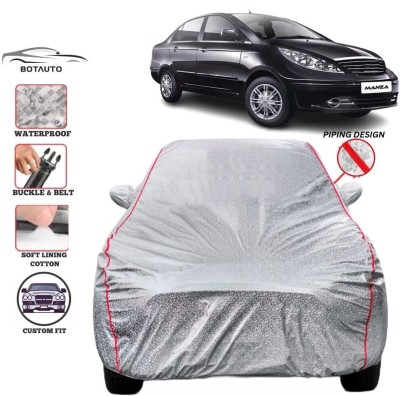 BOTAUTO Car Cover For Tata Manza, Manza EX, Manza GEX, Universal For Car (With Mirror Pockets)(Silver, For 2008, 2009, 2010, 2011, 2012, 2013, 2014, 2015, 2016, 2017, 2018, 2019, 2020, 2021, 2022, 2023 Models)