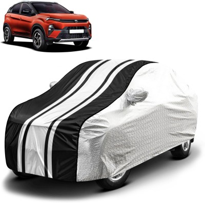 FABTEC Car Cover For Tata Nexon (With Mirror Pockets)(Black, Silver, For 2022, 2023, 2024 Models)