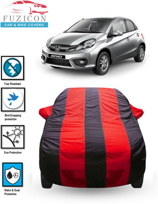 FUZICON Car Cover For Honda Brio VX AT (With Mirror Pockets)(Blue, Red)