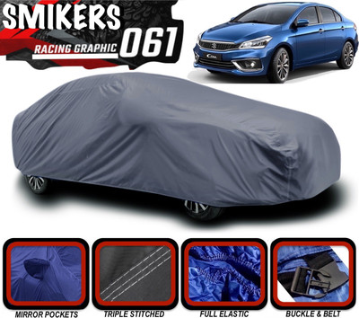 SMIKERS Car Cover For Maruti Suzuki Ciaz (With Mirror Pockets)(Grey)