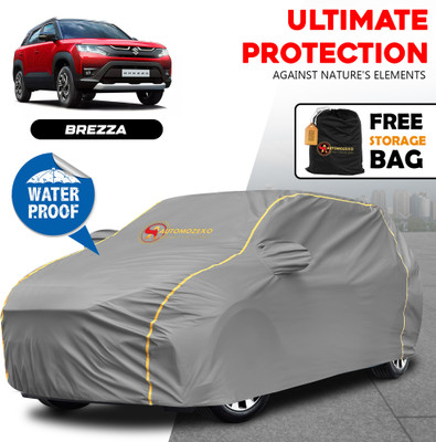 AUTOMOZEXO Car Cover For Maruti Vitara Brezza (With Mirror Pockets)(Grey)