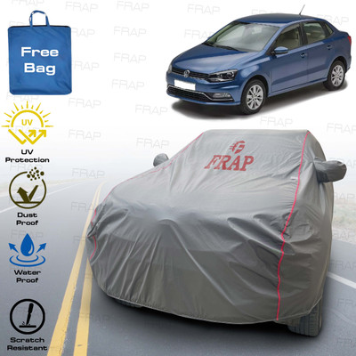Frap Car Cover For Volkswagen Ameo (With Mirror Pockets)(Grey, Red)