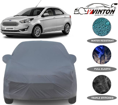 V VINTON Car Cover For Ford Figo Aspire (With Mirror Pockets)(Grey)
