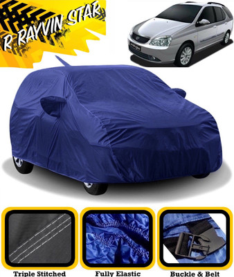 R Rayvin Star Car Cover For Tata Indigo Marina (With Mirror Pockets)(Blue)