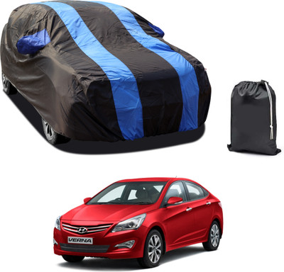 GOSHIV-car and bike accessories Car Cover For Hyundai Fluidic Verna (With Mirror Pockets)(Blue)