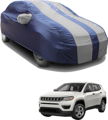 SS FOR YOUR SMART NEEDS Car Cover For Jeep Compass (With Mirror Pockets)(Silver, Blue)