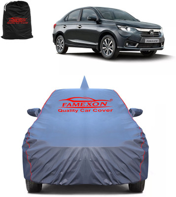 FAMEXON Car Cover For Honda Amaze (With Mirror Pockets)(Grey)