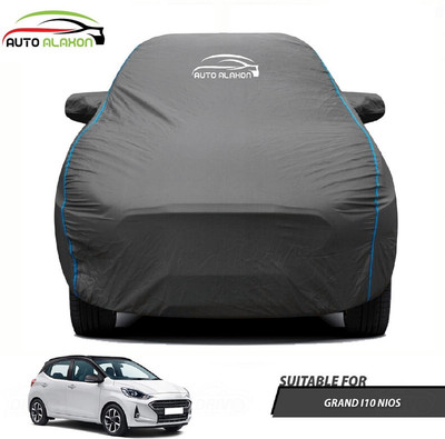 AUTO ALAXON Car Cover For Hyundai Grand i10 Nios (With Mirror Pockets)(Black)