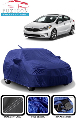 FUZICON Car Cover For Kia Cerato (With Mirror Pockets)(Blue)