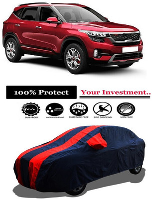 Amexride Car Cover For Kia Seltos HTX Plus AT 1.5 Diesel (With Mirror Pockets)(Red)