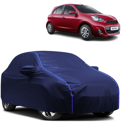 FAUXFUR Car Cover For Nissan Micra 1.5L (With Mirror Pockets)(Black, Blue)