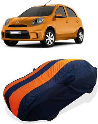 Coxtor Car Cover For Nissan Micra Active XV S (With Mirror Pockets)(Orange)