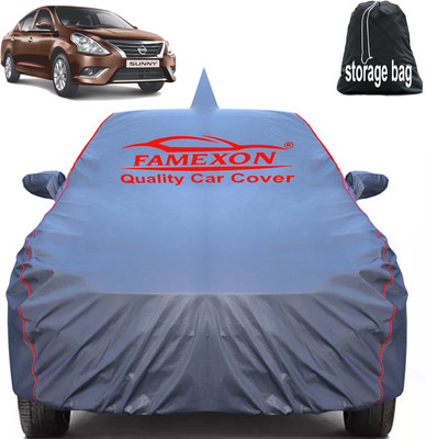 FAMEXON Car Cover For Nissan Sunny (With Mirror Pockets)(Grey)
