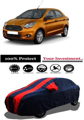 Amexride Car Cover For Ford Figo Aspire 1.2 Ti-VCT Ambiente ABS (With Mirror Pockets)(Red)