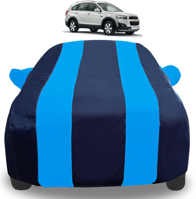 Auto Hub Car Cover For Chevrolet Captiva (With Mirror Pockets)(Blue)