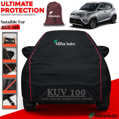 AlibaAuto Car Cover For Mahindra KUV100 (With Mirror Pockets)(Black, Red, For 2019, 2020, 2021, 2022, 2023, 2024 Models)