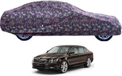 Auto Hub Car Cover For Skoda Superb (With Mirror Pockets)(Green)