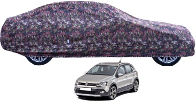 Auto Hub Car Cover For Volkswagen Polo Cross (With Mirror Pockets)(Green)