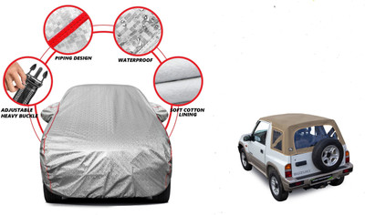 Auto Oprema Car Cover For Maruti Suzuki Gypsy (With Mirror Pockets)(Silver)
