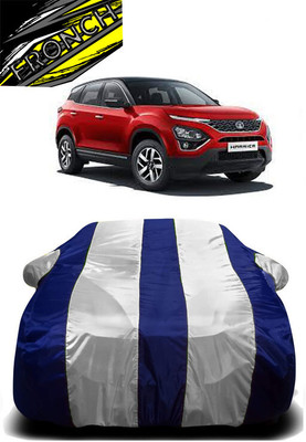 FRONCH Car Cover For Tata Harrier (With Mirror Pockets)(White, Blue)