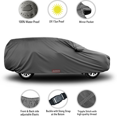 aosis Car Cover For Tata Safari (7 Seater) (With Mirror Pockets)(Grey)