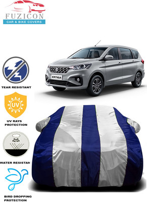 FUZICON Car Cover For Maruti Suzuki Ertiga 1.5 ZDI Plus Diesel (With Mirror Pockets)(White, Blue)