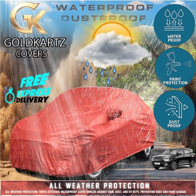 GOLDKARTZ Car Cover For Mahindra Nuvosport (With Mirror Pockets)(Red)