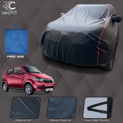 Carigiri Car Cover For Mahindra e2o, e2o NXT, e2o PLUS, e2o T2 (With Mirror Pockets)(Black, Red)