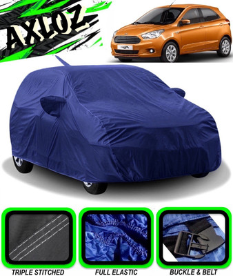 AXLOZ Car Cover For Ford Figo (With Mirror Pockets)(Blue)