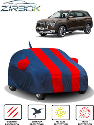 ZIRBOK Car Cover For Hyundai Alcazar (With Mirror Pockets)(Red, Blue)