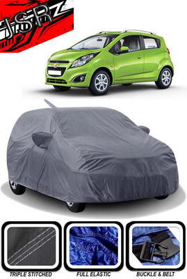 J S R Car Cover For Chevrolet Beat (With Mirror Pockets)(Grey)