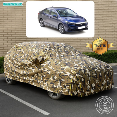 CODOKI Car Cover For Honda City i VTEC E (With Mirror Pockets)(Yellow, Multicolor)