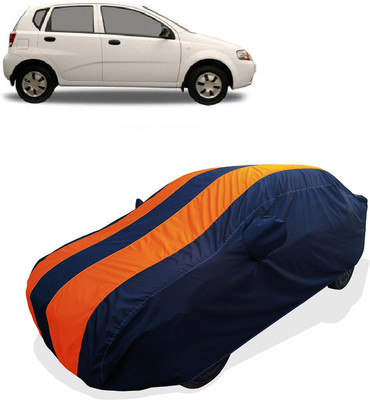 Coxtor Car Cover For Chevrolet Aveo Uva 1.2 LS (With Mirror Pockets)(Orange)