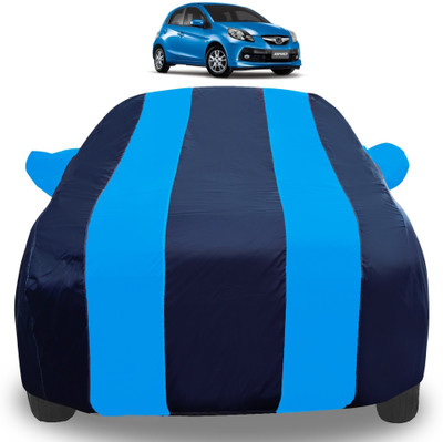 Auto Hub Car Cover For Honda Brio (With Mirror Pockets)(Blue)