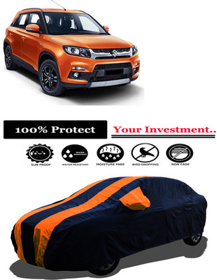 Amexride Car Cover For Maruti Suzuki Grand Vitara ZDi Plus (With Mirror Pockets)(Orange)