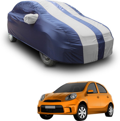 SS FOR YOUR SMART NEEDS Car Cover For Nissan Micra Active (With Mirror Pockets)(White, Blue)