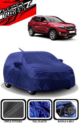 J S R Car Cover For Kia Seltos GTX Plus 1.4 (With Mirror Pockets)(Blue)